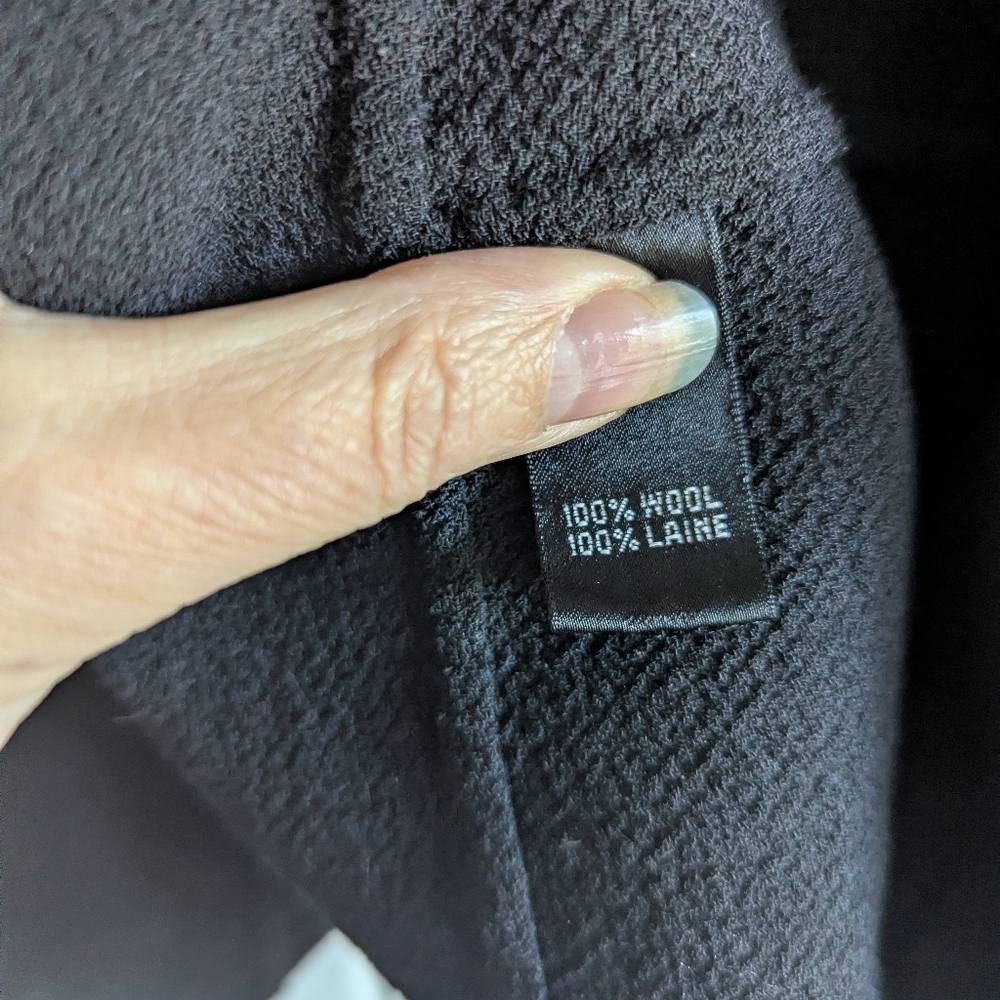 Linda Allard Ellen Tracey Black Wool Open Cardigen Blazer Size 12 - Picture 4 of 6